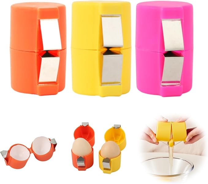 3pcs Egg Shell Opener, Egg Peeler Tool Set,Egg Separator for Raw Eggs, Hard Boiled Egg Peeler,Kitchen Gadgets for Bakers Prep（The metal sheet is removable, making it easy to install and clean）