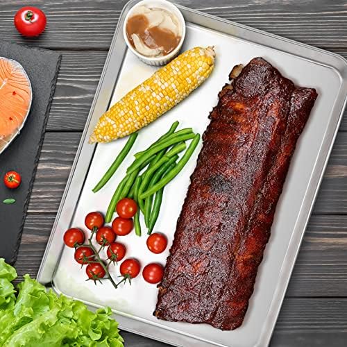 E-far Cookie Sheet with Rack Set, 18”x13” Baking Pan for Oven Roasting