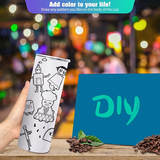 YOUKE OLA 10 Pack Sublimation Tumblers Bulk 30oz - Blanks Straight Skinny Tumbler White Stainless Steel Insulated Sublimation Tumblers Polymer Coating for Heat Transfer with Straws, Lids
