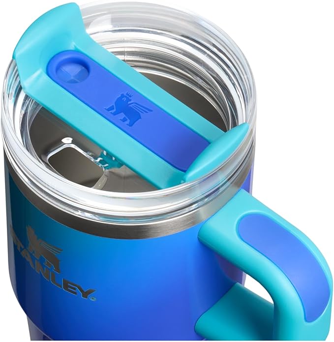 STANLEY Quencher H2.0 Tumbler with Handle and Straw 20 oz | Flowstate 3-Position Lid | Cup Holder Compatible for Travel | Insulated Stainless Steel Cup | BPA-Free | Sea Glass Aura