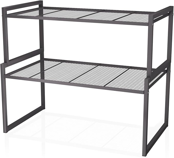 Set of 2 Cabinet Organizers 12.8''W 44 LBS Load Capacity Heavy Duty Kitchen Pantry Shelves Counter Countertop Storage Racks