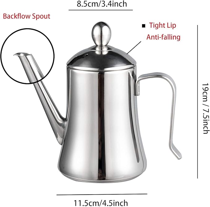 IMEEA 1 Quart Large Olive Oil Dispenser Bottle SUS304 Stainless Steel Oil Dispenser with Drip Free Spout