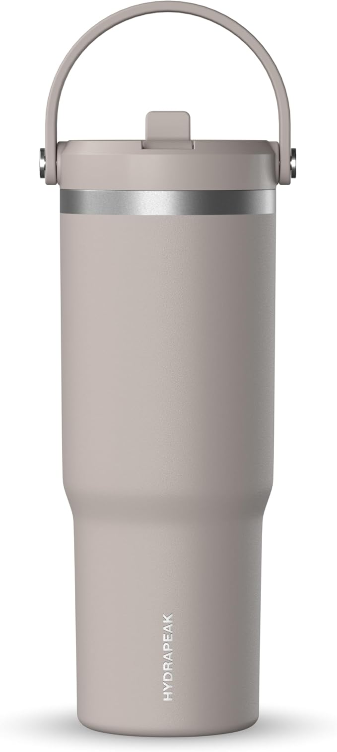 Hydrapeak Nomad 32 oz Tumbler with Handle and Straw Lid, Leakproof, Double Insulated, 32oz Cup Stainless Steel (Mocha)