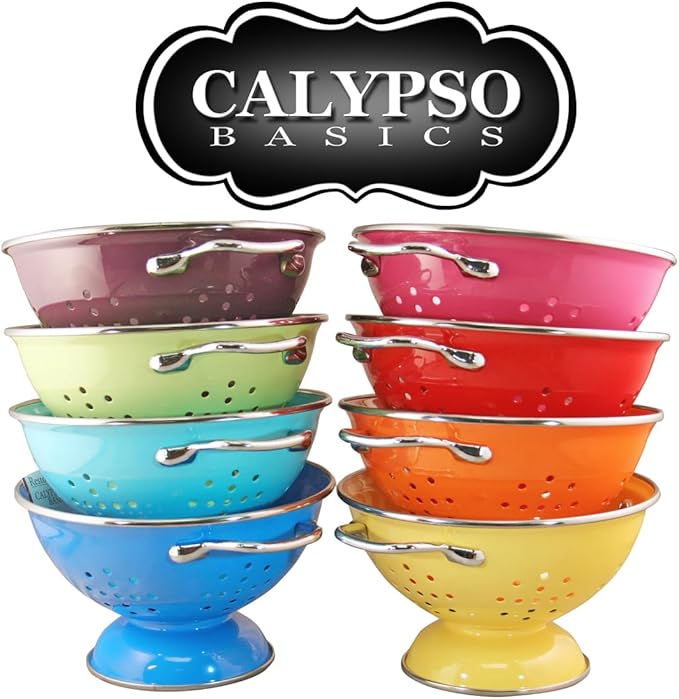 Calypso Basics by Reston Lloyd Powder Coated Enameled Colander, 5 Quart, Lemon