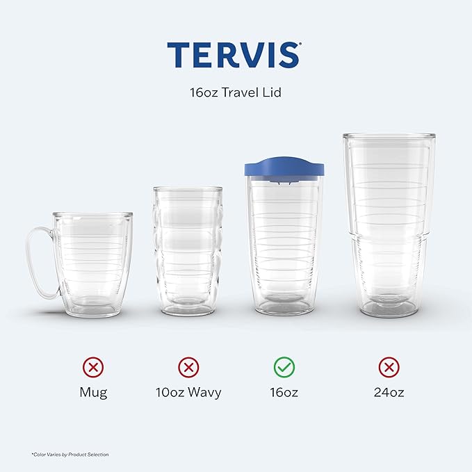 Tervis Travel Lid Made in USA Double Walled Insulated Tumbler Travel Cup Keeps Drinks Cold & Hot, Fits 16oz Tumblers - 4pk, Assorted Black and White