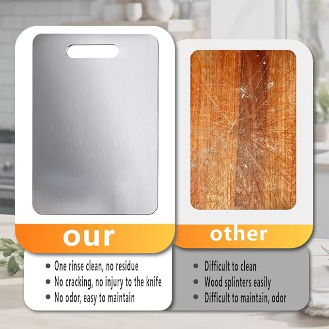 Titanium Cutting Board, 17.6X12 IN Pure Titanium Cutting Boards for Kitchen, Cutting Boards Non Toxic, Double-Sided Food-Grade, Easy to Clean, Dishwasher Safe, for Meats, Fruits and Vegetables
