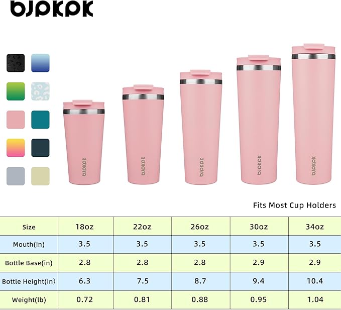 BJPKPK 30oz Tumbler With lid And Straw Stainless Steel Travel Coffee Mug Insulated Tumblers Cups,Light Pink