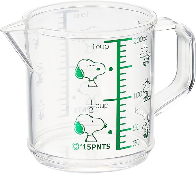 OSK MC-1 Measuring Cup, Rilakkuma Measuring Cup, Small, 7.8 fl oz (200 ml), Made in Japan, Graduated, Boiling Water, Handle, Cute, Stylish, Easy to Use, Easy to Pour, For Cooking, Clear