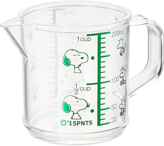 OSK MC-1 Measuring Cup, Rilakkuma Measuring Cup, Small, 7.8 fl oz (200 ml), Made in Japan, Graduated, Boiling Water, Handle, Cute, Stylish, Easy to Use, Easy to Pour, For Cooking, Clear