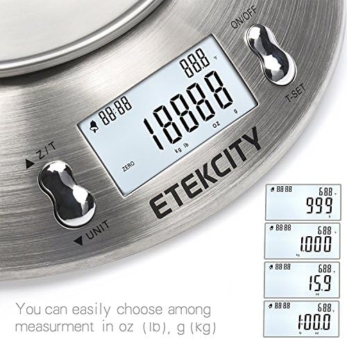 Etekcity Food Scale with Bowl, Timer and Temperature, Grams and Ounces
