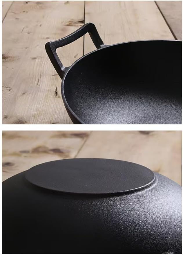 Cast Iron Wok with Lid (Wok with Lid 12 inch)