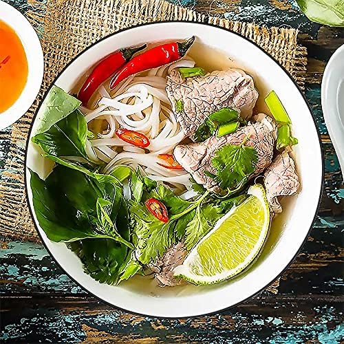 Hesen 60 oz Large Soup Bowl, Pho Bowls, Large Ramen Bowl Set of 3, 8 in Off White Porcelain Big Bowls… (Pack of 2)