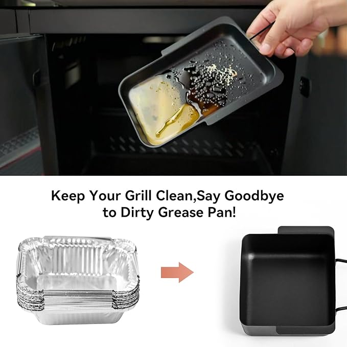 720-0830H Grill Drip Pan Kit, Grill Grease Drip Pan & Catcher Cup for Nexgrill 720-0888N, Nexgrill Replacement Parts with 15 Aluminum Foil Liners, Fits 720-0925P & Cuisinart CGG-7400/7500/8500 Grills
