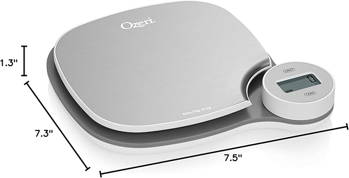 Ozeri Battery-Free Kitchen Scale, Kinetic Charging Technology, Stainless Steel