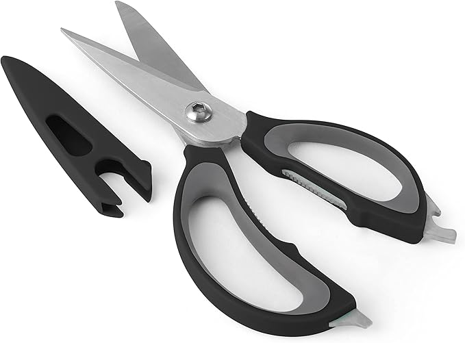 Farberware 4-in-1 Kitchen Shears, 2-Piece, Black and Gray