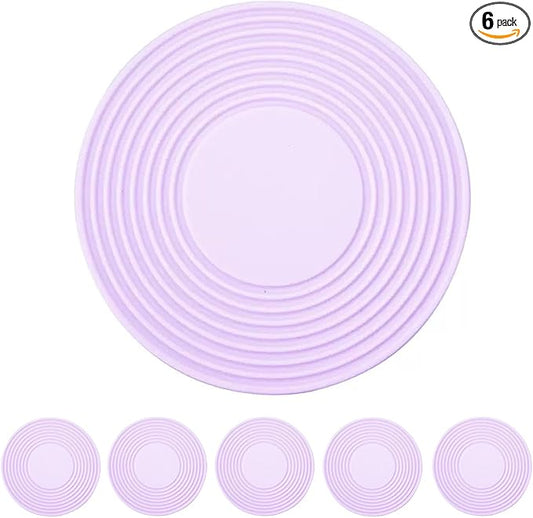 6PCS Coffee Mug Stacker, Cup Storage Accessories, Silicone Coaster, Kitchen Cabinets Expandable and Stackable Organizer,Save Space for Cupboard and Pantry (Purple,10cm)
