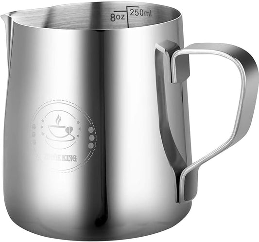 8Oz Mini Milk Frothing Pitcher – 250ml Single Serving Stainless Steel Espresso Steaming Pitchers, Precision Pouring for Perfect Latte Art, Frother cup, Coffee Cappuccino Jug