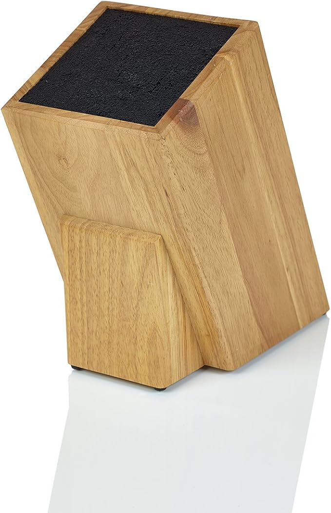 Dice Knife Block, Light Oak Woodgrain