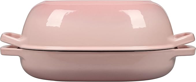 Enameled Cast Iron Oval Dutch Oven Pot with Lid, Dutch Oven for Sourdough Bread Baking, Bread Oven, Bread Dutch Oven, Oval Bread Pan, 7qt, Pink