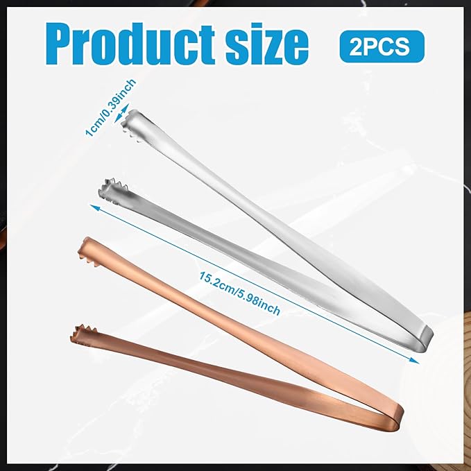 2pcs Egg Chalaza Removal Tool, Stainless Steel Toothed Egg Chalaza Membrane Remover Eggshell Fragment Remover Kitchen Tongs for Cooking Bakers Chefs (Silver-Color, Rose-Gold)