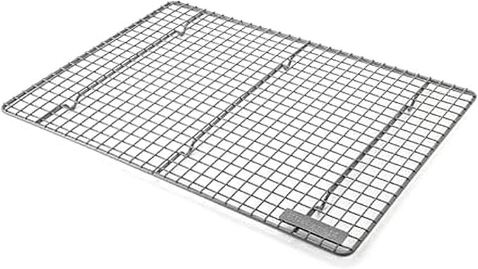 KitchenAid Nonstick Swiss Engineered Aluminized Steel Cooling Rack, Dishwasher Safe, Contour Silver, 13x18 Inch