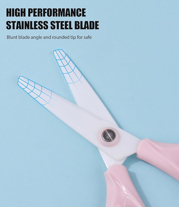 Baby Food Scissors Kicthen Shears - Portable Healthy Cute Kids Ceramic Scissors with Storage Case - Ideal for Cutting Meat, Chicken, Vegetables, and Fruits (Pink)
