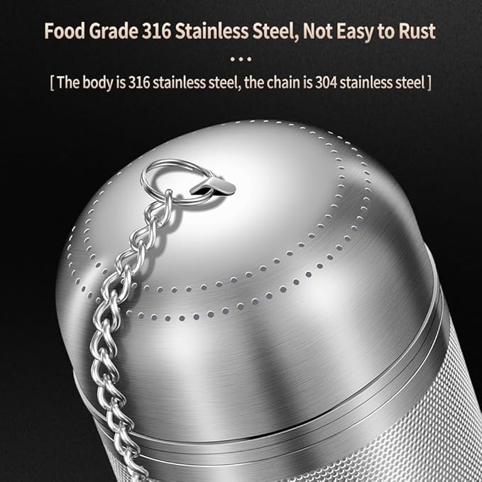 316 Stainless Steel Tea Infuser for Loose Tea & Spice Infuser for Cooking, Extra Fine Mesh Tea Strainers, Steeper for Brew Tea, Spices & Seasonings (1 Pack - Small)