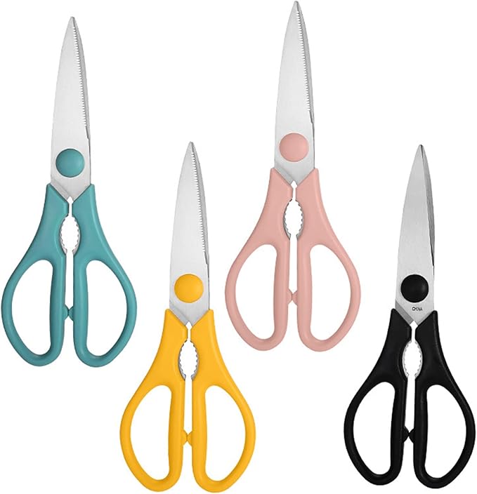 Yellow Kitchen Scissors, Rkqoa Kitchen Shears Set Heavy Duty Cooking Scissor, Dishwasher Safe & Stainless Steel Sharp Utility Scissors for Turkey, Poultry, Chicken, Everyday use