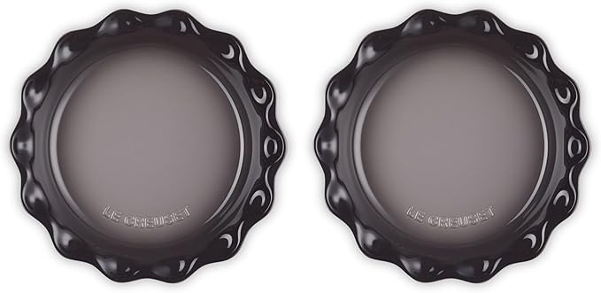 Le Creuset Stoneware Set of 2 Heritage Fluted Pie Dish, 9", Oyster