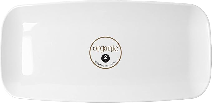 Plasticpro Plastic Serving Trays - Serving Platters Disposable Party Dish White, (2, Rectangle White Tray 10'')