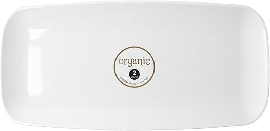 Plasticpro Plastic Serving Trays - Serving Platters Disposable Party Dish White, (4, Rectangle White Tray 10'')