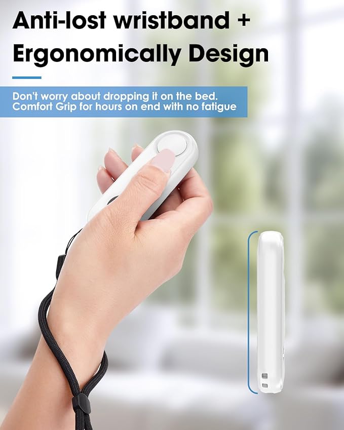 Remote Page Turner for Kindle Reading Accessories, Clicke for iPad iPhone Android Tablets E-Book Reading Noels, Camera Remote Shutter Selfie Controller, White