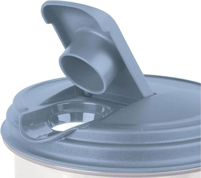 Sterilite 2 Quart Clear Round Plastic Pitcher, Dishwasher Proof with Blue Lid, Spout, and Handle for Easy Pouring, Washed Blue, 18-Pack