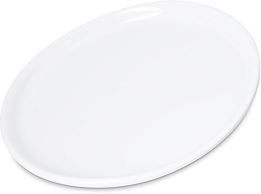 Carlisle FoodService Products Stadia Reusable Plastic Plate Appetizer Plate for Home and Restaurant, Melamine, 7.25 Inches, White, (Pack of 12)