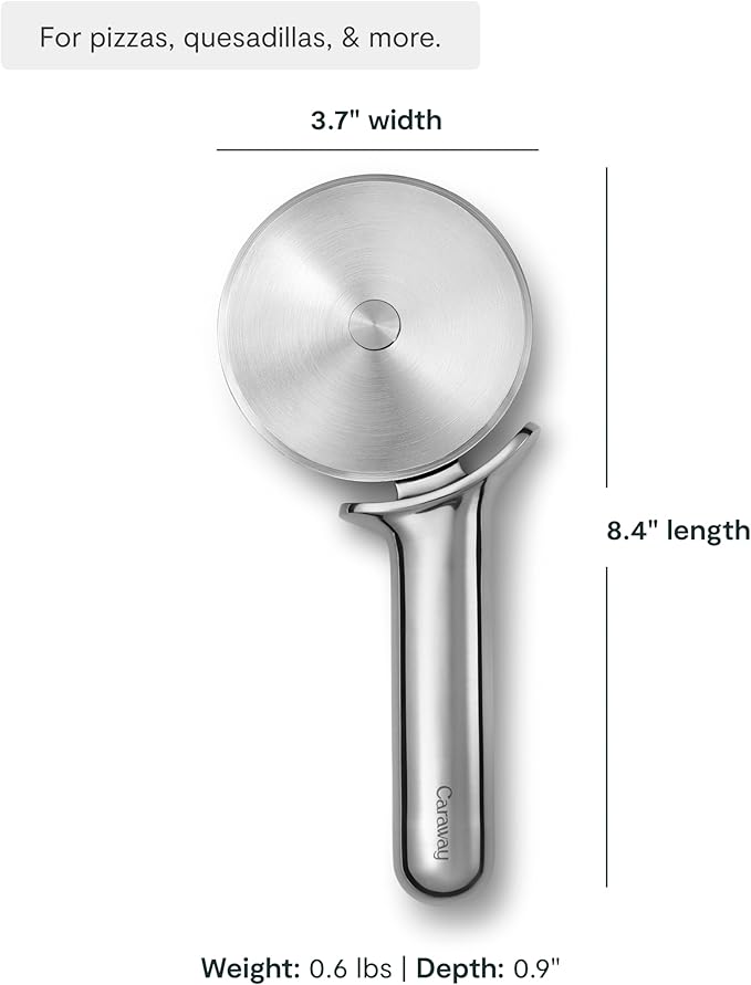 Caraway Pizza Cutter Wheel - Non Toxic Stainless Steel - Essential Kitchen Tool - Ergonomic Handle