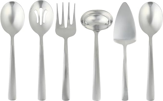 Oster Eastleigh 6-Piece Stainless Steel Hostess Set, Flatware Serving Utensil Set for Parties and Dinners, Rust-Resistant, Dishwasher Safe
