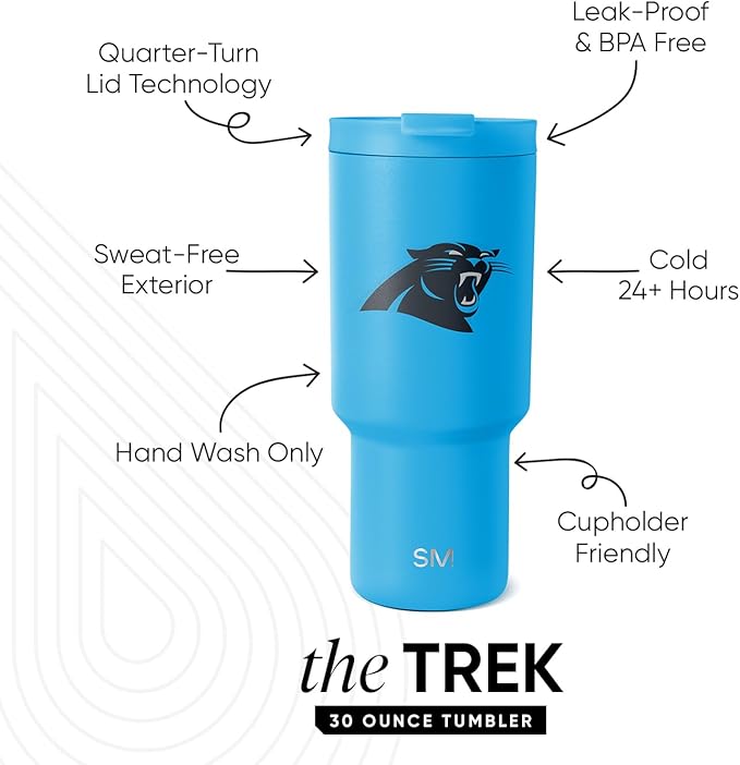 Simple Modern Officially Licensed NFL 30oz Tumbler with Flip Lid and Straws | Football Insulated Stainless Steel Cup | Gifts for Men Women | Trek Collection