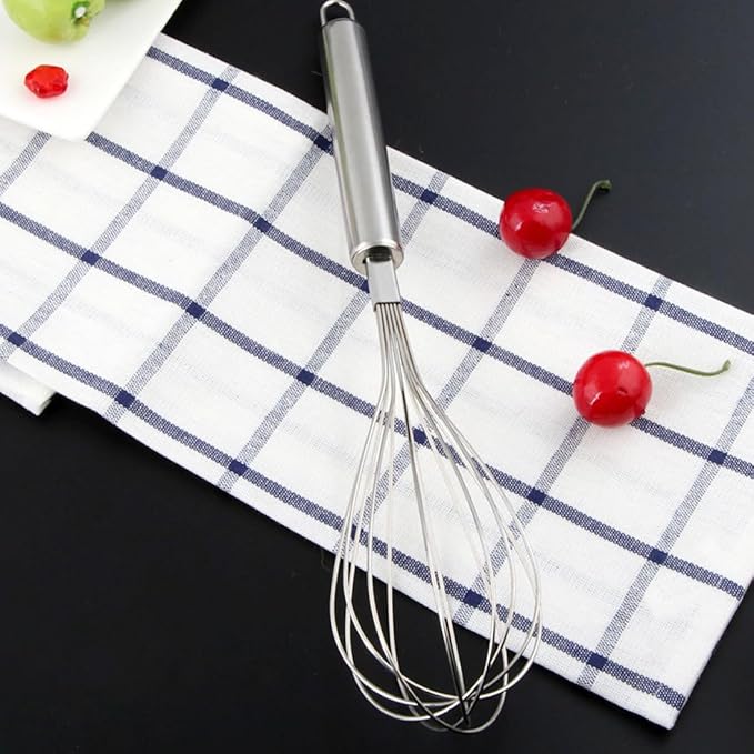 Whisks for Cooking, Wisking Tool 2 PCS, Metal Whisk Set for Non-Stick Cookware, Balloon Egg Beater Perfect for Blending, Whisking, Beating, Frothing & Stirring-Easy to Use and Clean (11.81"&9.84")