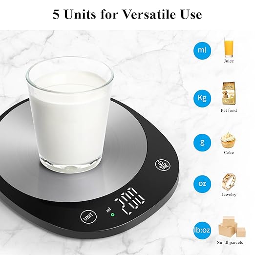 Homebuds 22lb Digital Food Scale Grams and Ounces in 1g, High Precision Assured by Kitchen Scale Professional Factory Since 2001, Gram Scale for Cooking and Baking, LED, 3*AAA Included, Black