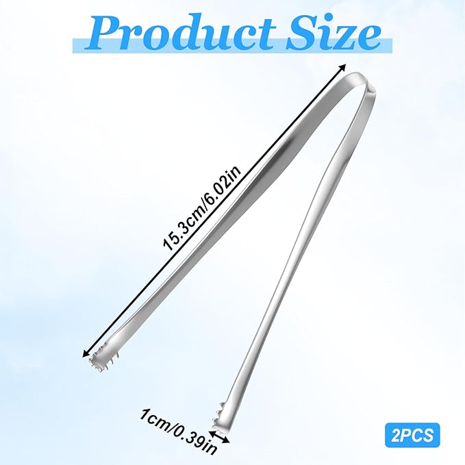 2PCS Egg Chalaza Removal Tool,Stainless Steel Tongs,Toothed Design Eggshell Fragment Membrane Remover Tong,Multipurpose Kitchen Tool for Cooking Food Cake Bakers Pastry Chefs