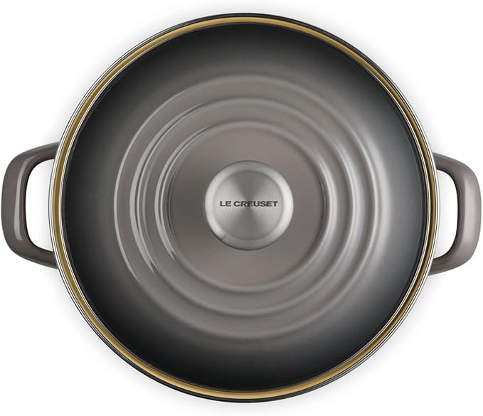 Le Creuset Enamel on Steel Traditional Stockpot, 8 qt., Oyster with Stainless Steel Knob