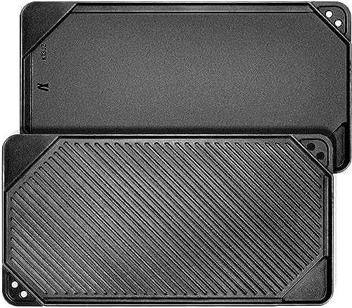 GGC Reversible Cast Iron Griddle, 20" x 10.5" Rectangular Griddle Pan