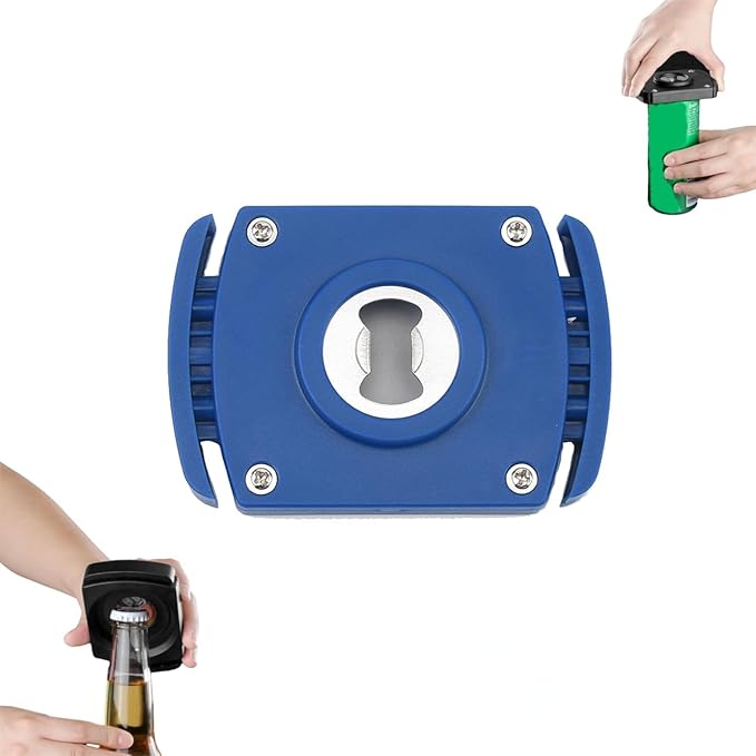 aluminum Can Opener，can top remover，Lid Remover， beer- Soft Edge- soda- can opener，Handheld Safety Manual Can Opener，for 8-19 Oz aluminum Soft Edge Cans, Household Bar Tool（Blue 1PCS）
