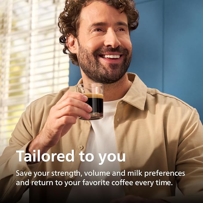 Philips 4400 Series Fully Automatic Espresso Machine – 12 Hot & Iced Coffees, Quick-to-Clean LatteGo Milk System, SilentBrew, QuickStart, Ceramic Grinder, Black Chrome (EP4447/90)