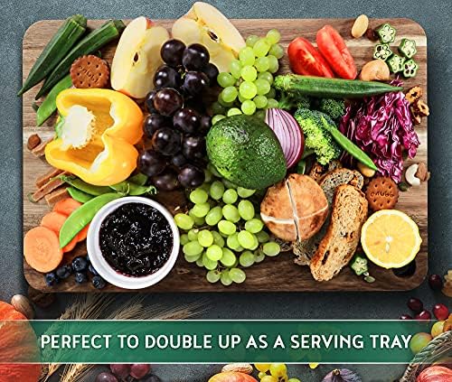 AZRHOM Large Acacia Wood Cutting Board 18x12 In Chopping Board