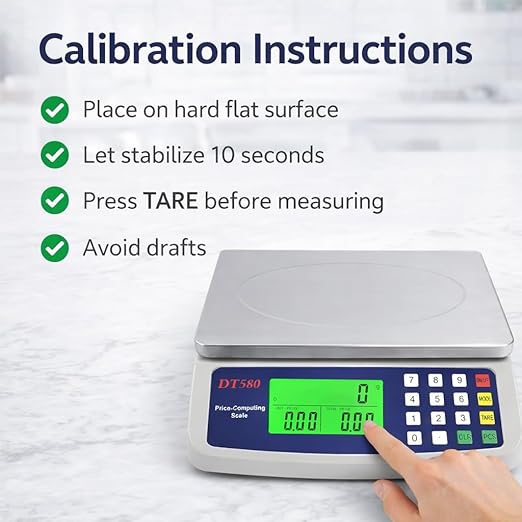 Digital Kitchen Scale 40kg/88lb Stainless Steel Price Computing Scale Counting Scale Deli Scale with Large LCD Display for Baking Bread Cooking Meat Prep Parts and Coins Adapter Included