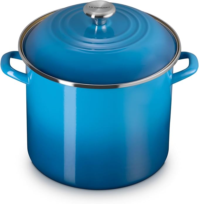 Le Creuset Enamel on Steel Traditional Stockpot, 12 qt., Marseille with Stainless Steel Knob