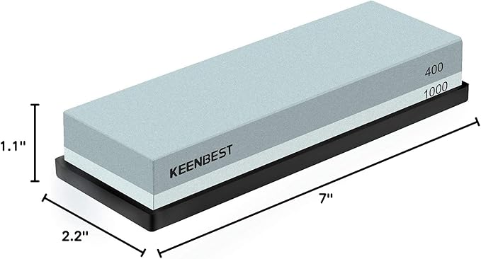 Actual Grit Premium Material Sharpening Stone 2 Side 400 1000 Whetstone Set Kitchen Knife Sharpener Stone Wet Stones for Sharping Knives Kit with Non-slip Rubber Base