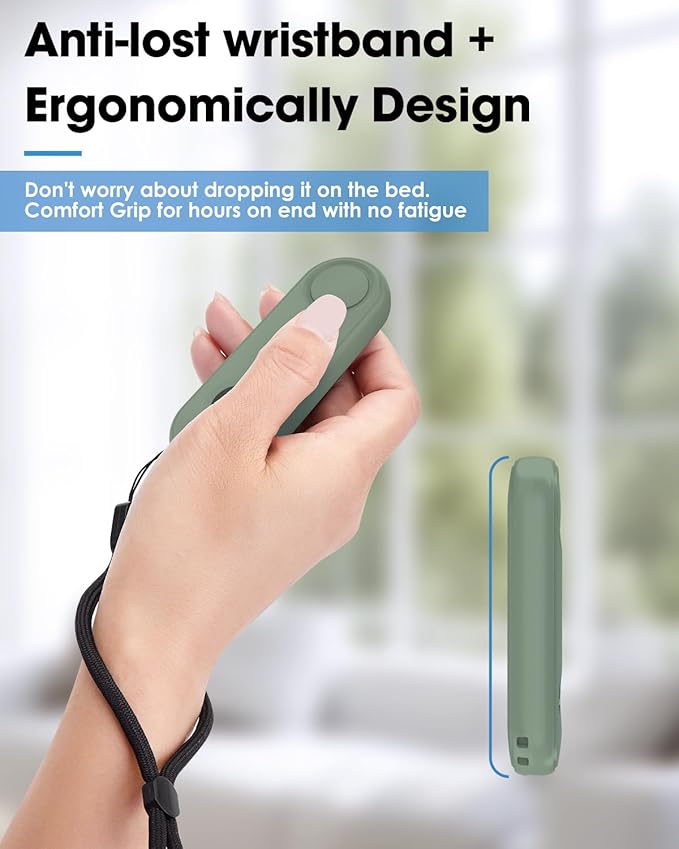 Remote Page Turner for Kindle Reading Accessories, Clicke for iPad iPhone Android Tablets E-Book Reading Noels, Camera Remote Shutter Selfie Controller, Green