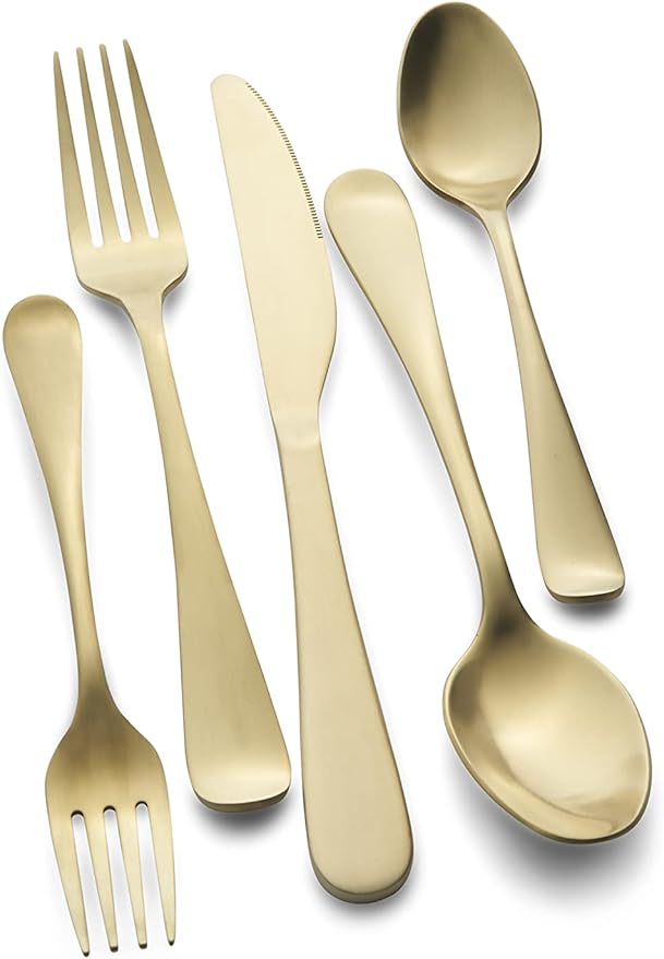 Cambridge Silversmiths Rhiannon Champagne Satin 20-Piece Flatware Set, Service for 4